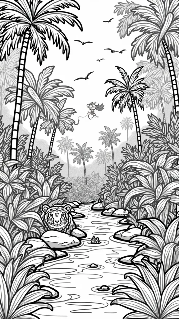 coloriage jungle